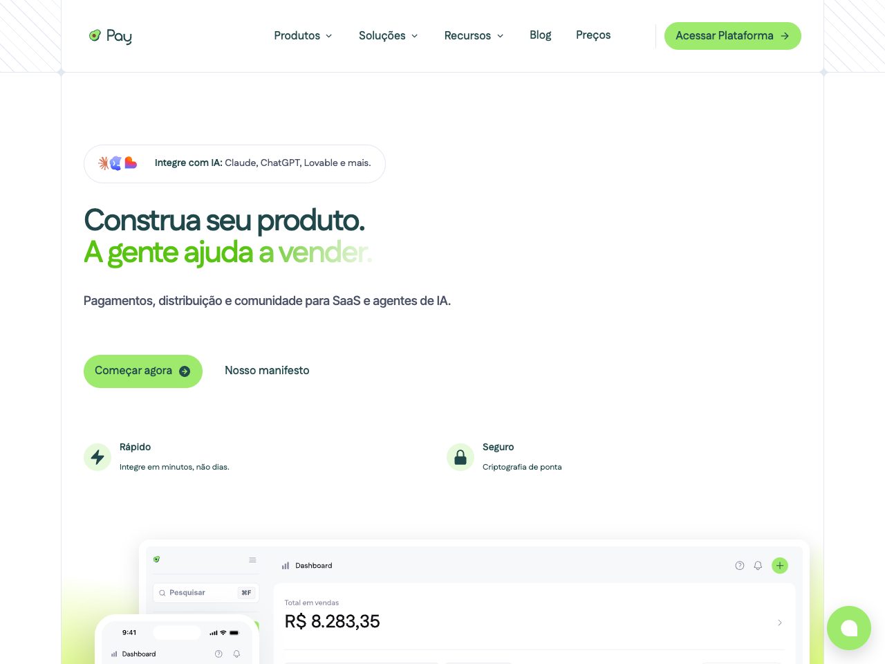 Homepage screenshot of AbacatePay
