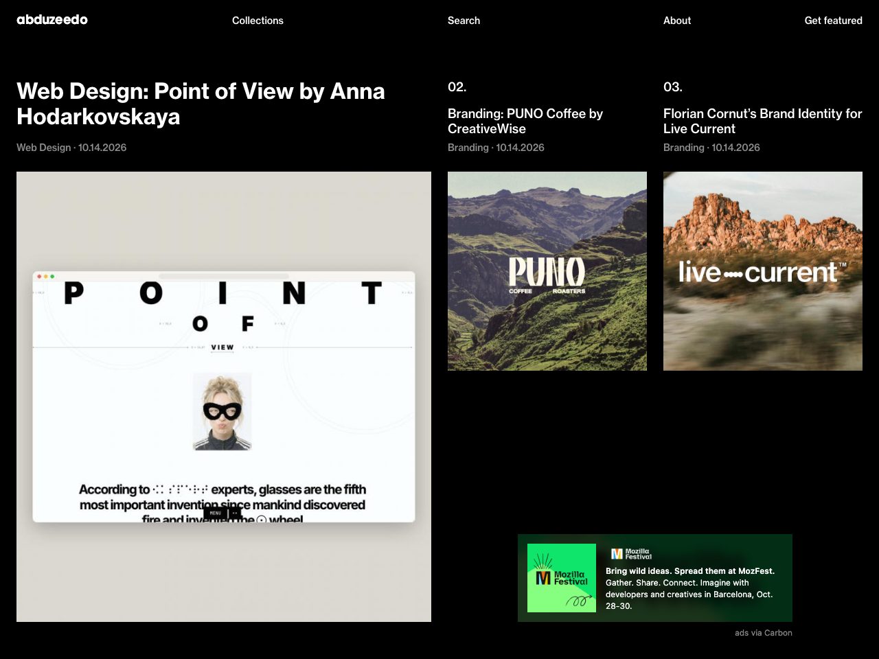 Homepage screenshot of Abduzeedo