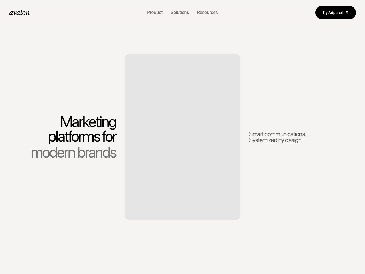 Homepage screenshot of Avalon Platforms