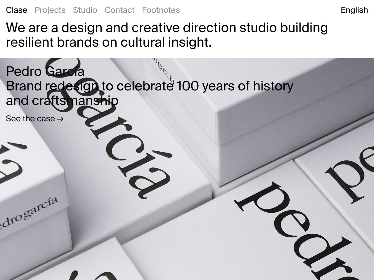 Homepage screenshot of Clase BCN