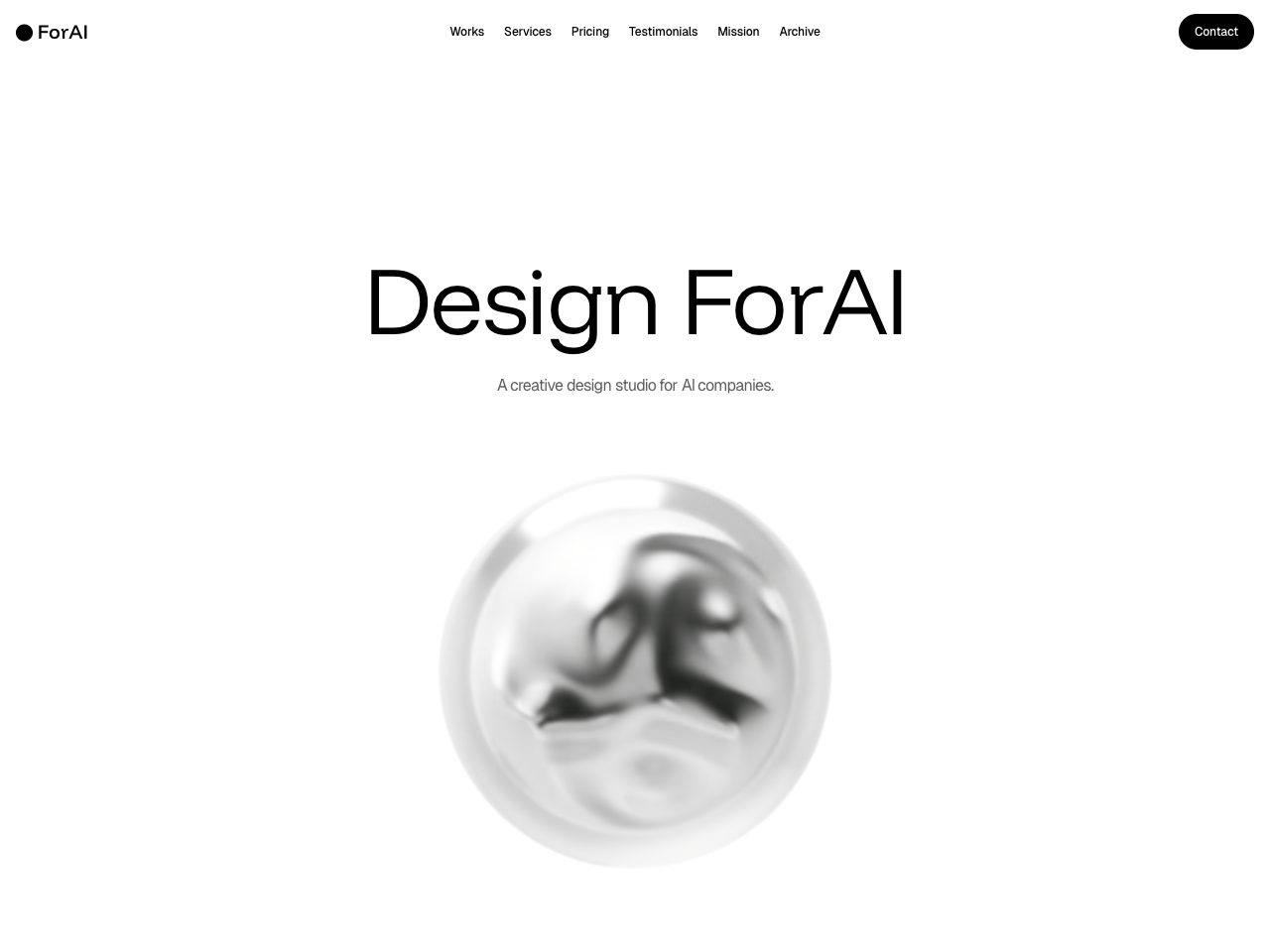 Homepage screenshot of For AI Design