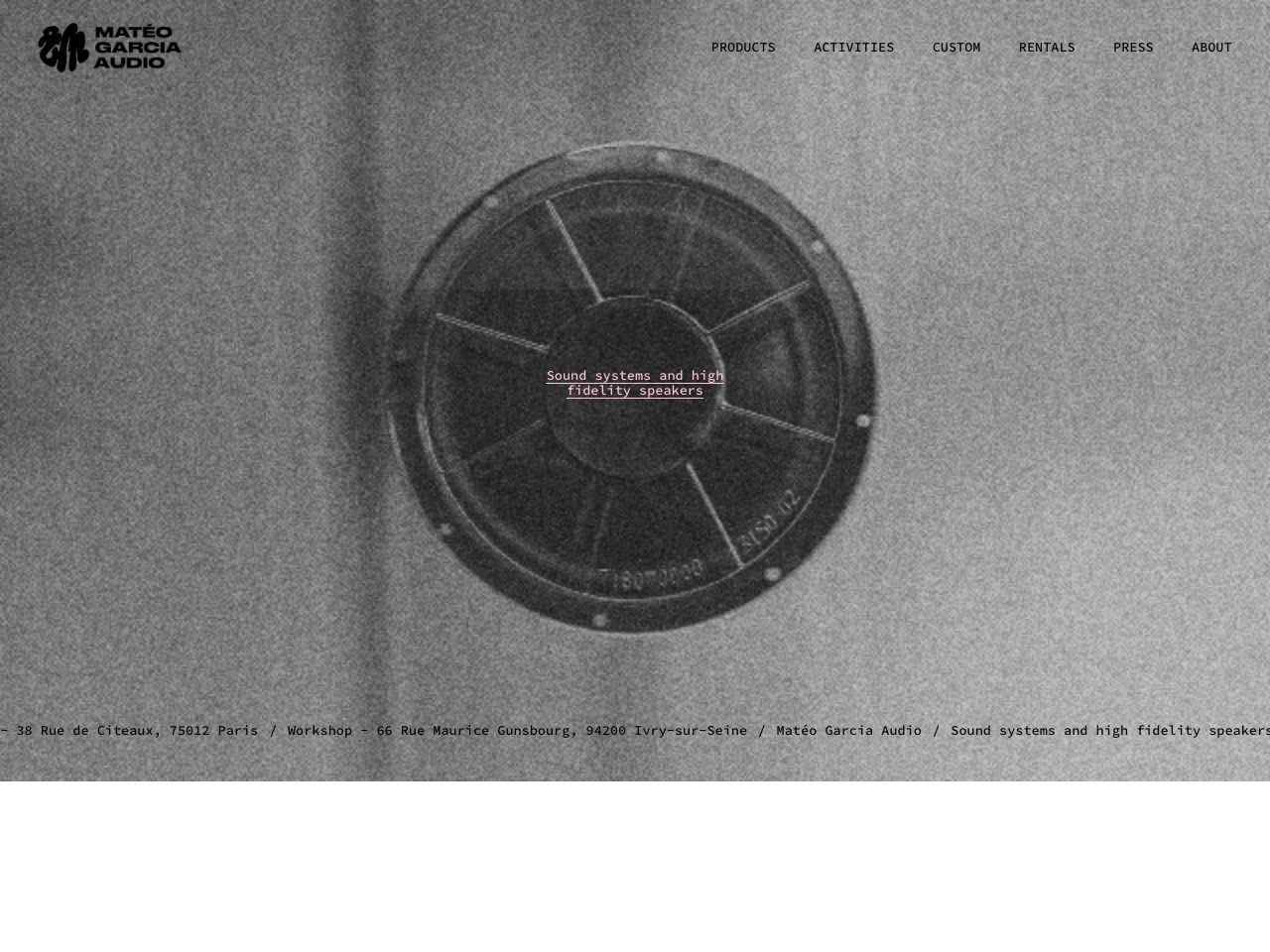 Homepage screenshot of Matéo Garcia Audio