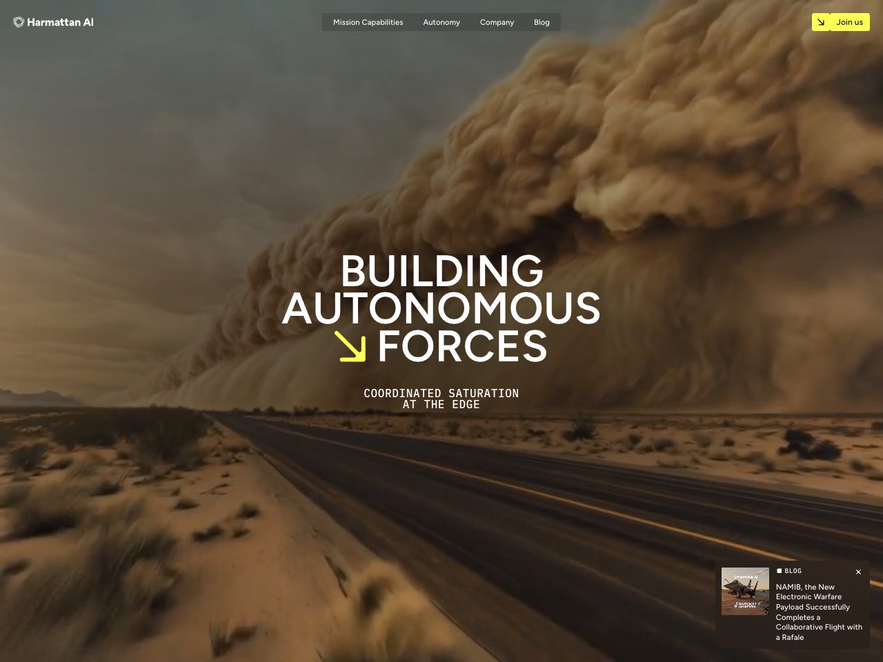 Homepage screenshot of Harmattan