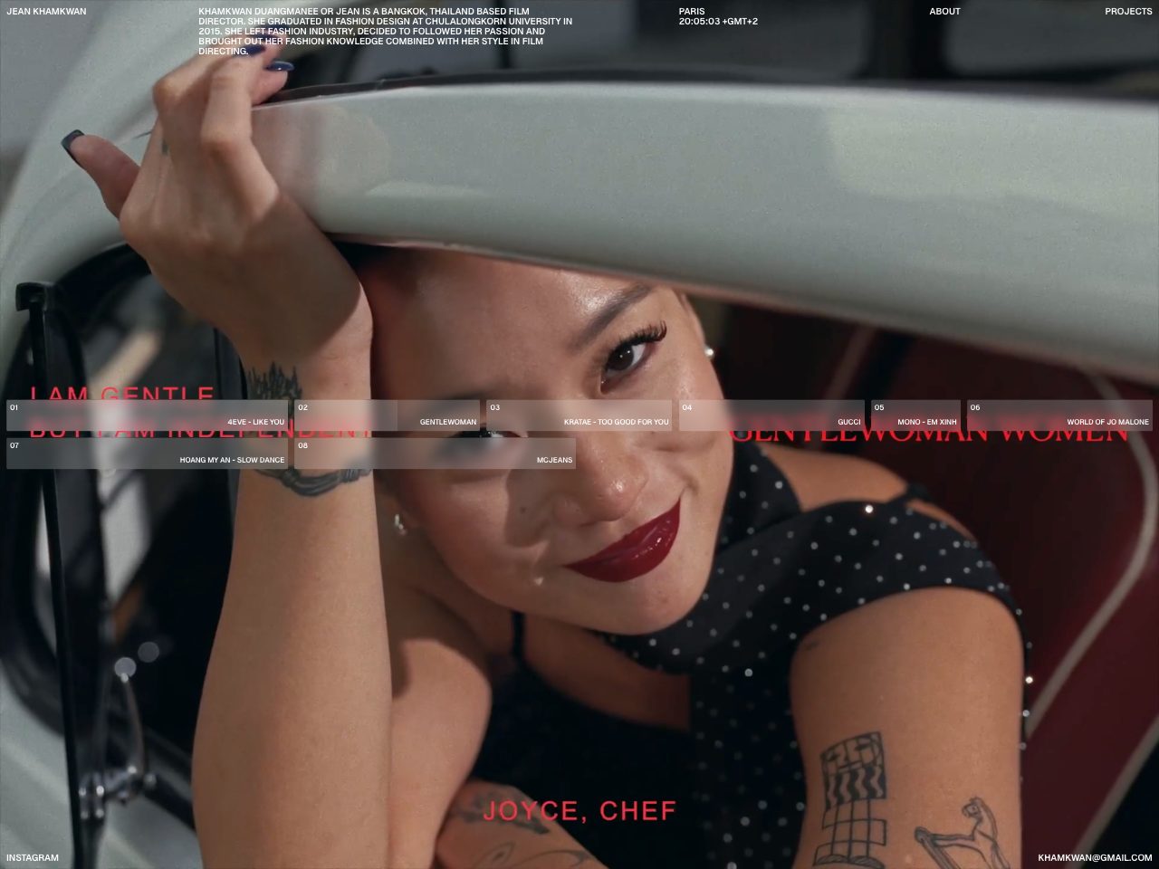 Homepage screenshot of Jean Khamkwan