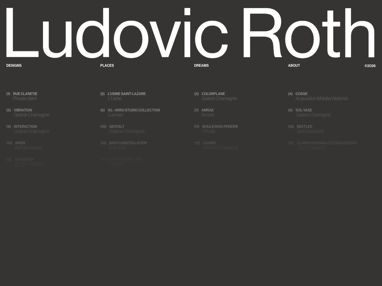 Homepage screenshot of Ludovic Roth