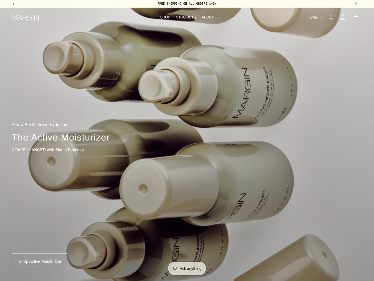 Homepage screenshot of Margin
