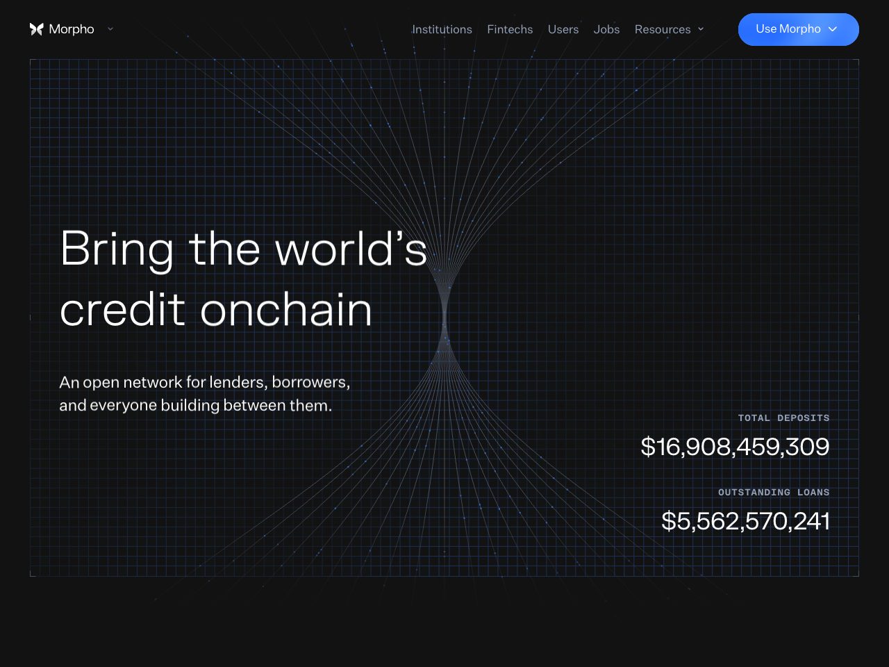 Homepage screenshot of Morpho