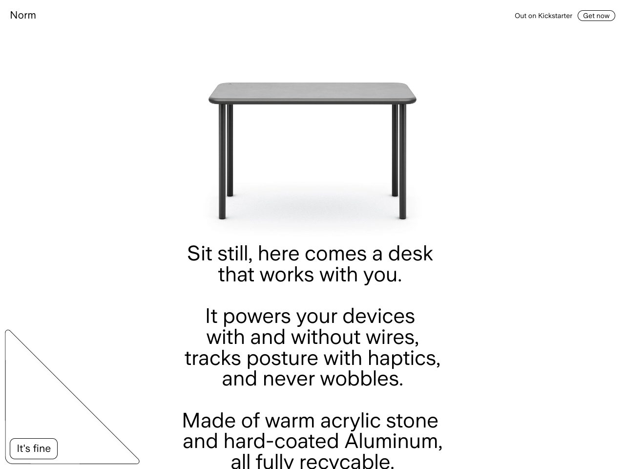Homepage screenshot of Norm