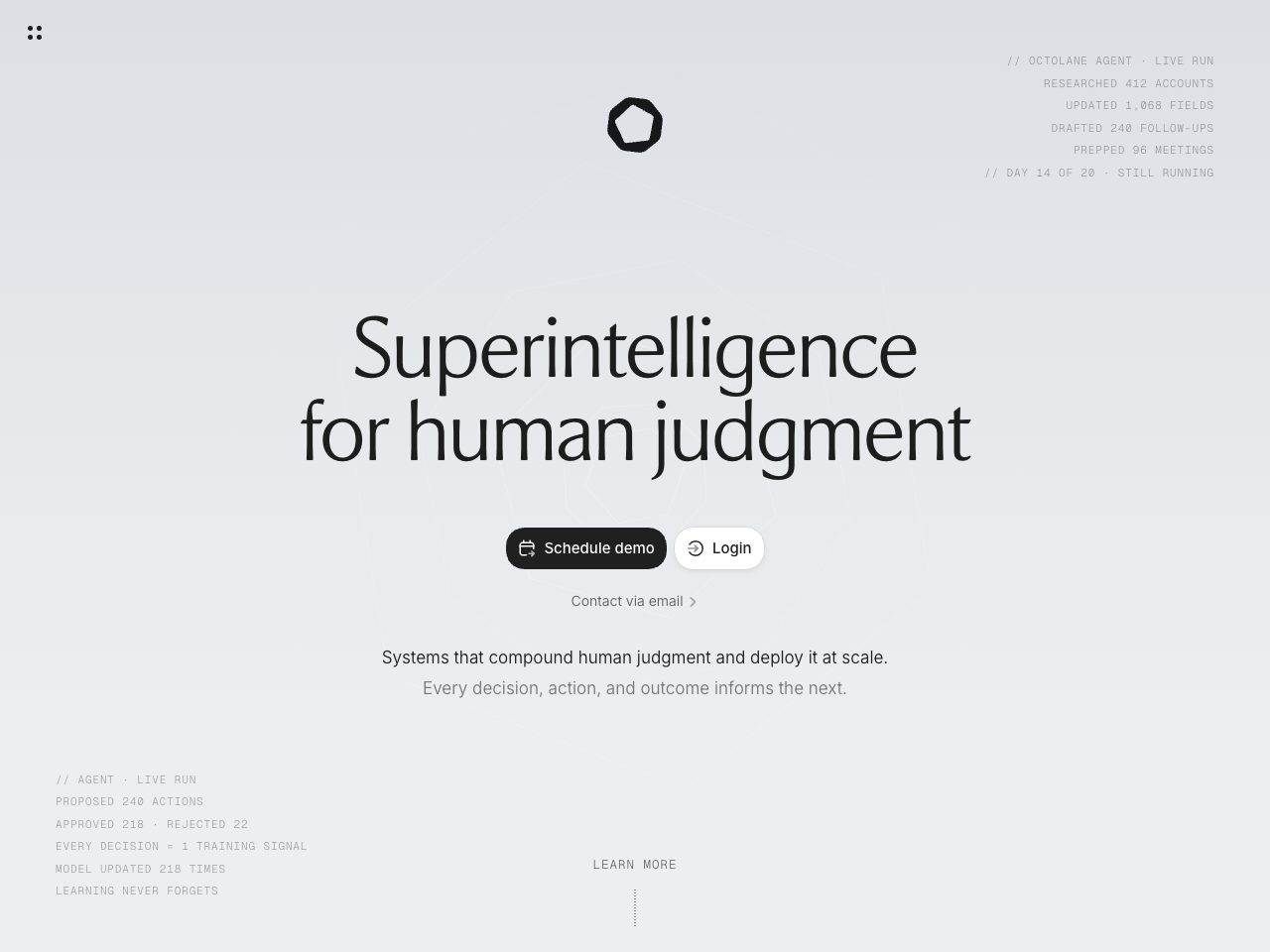 Homepage screenshot of Octolane