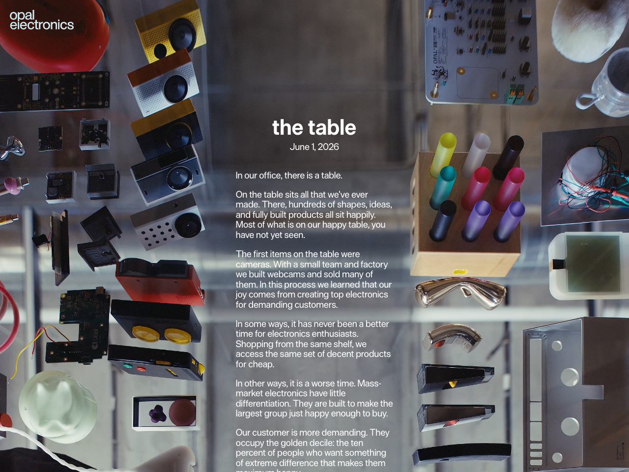 Homepage screenshot of Opal Camera Inc.