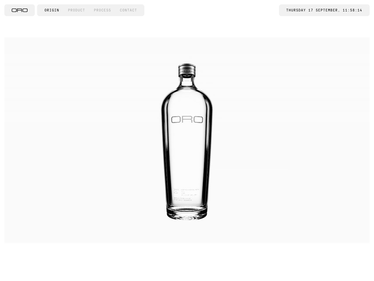 Homepage screenshot of Oro Water