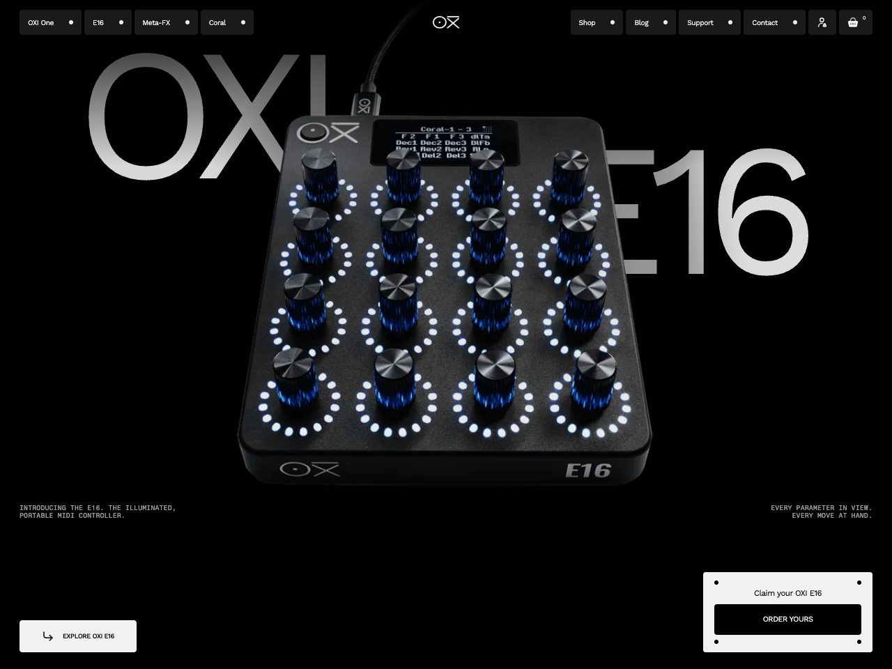 Homepage screenshot of OXI Instruments