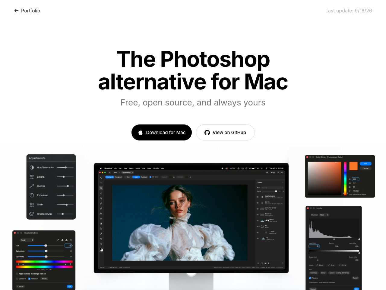 Homepage screenshot of Compositor