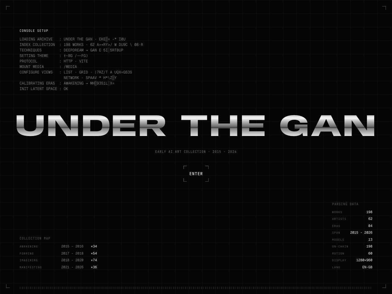 Homepage screenshot of UNDER THE GAN