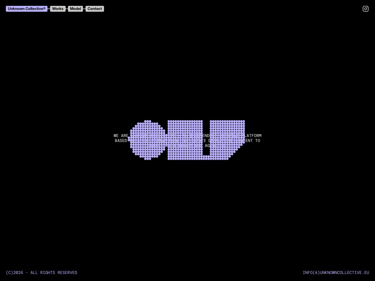 Homepage screenshot of Unknown Collective