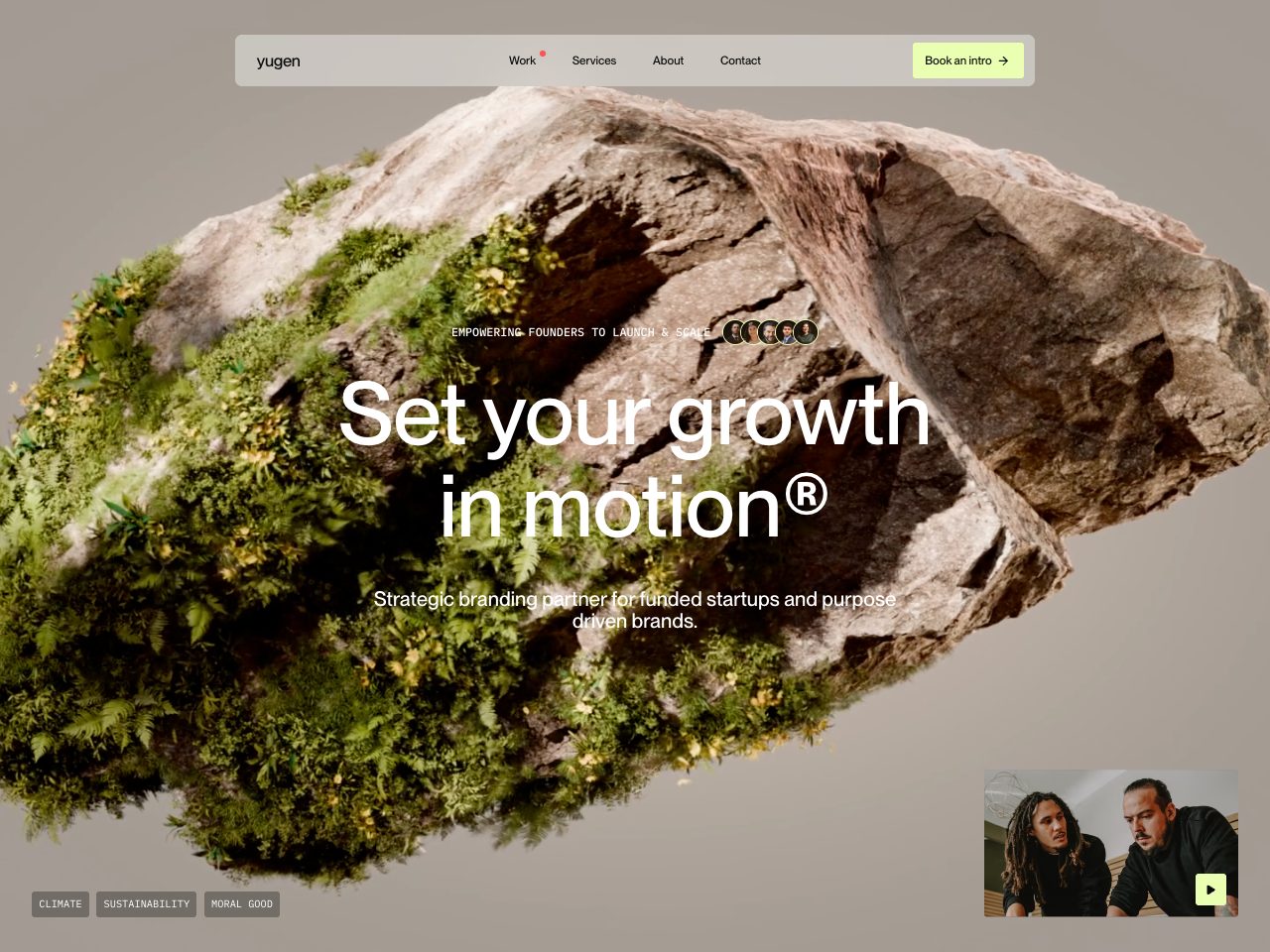 Homepage screenshot of Yugen